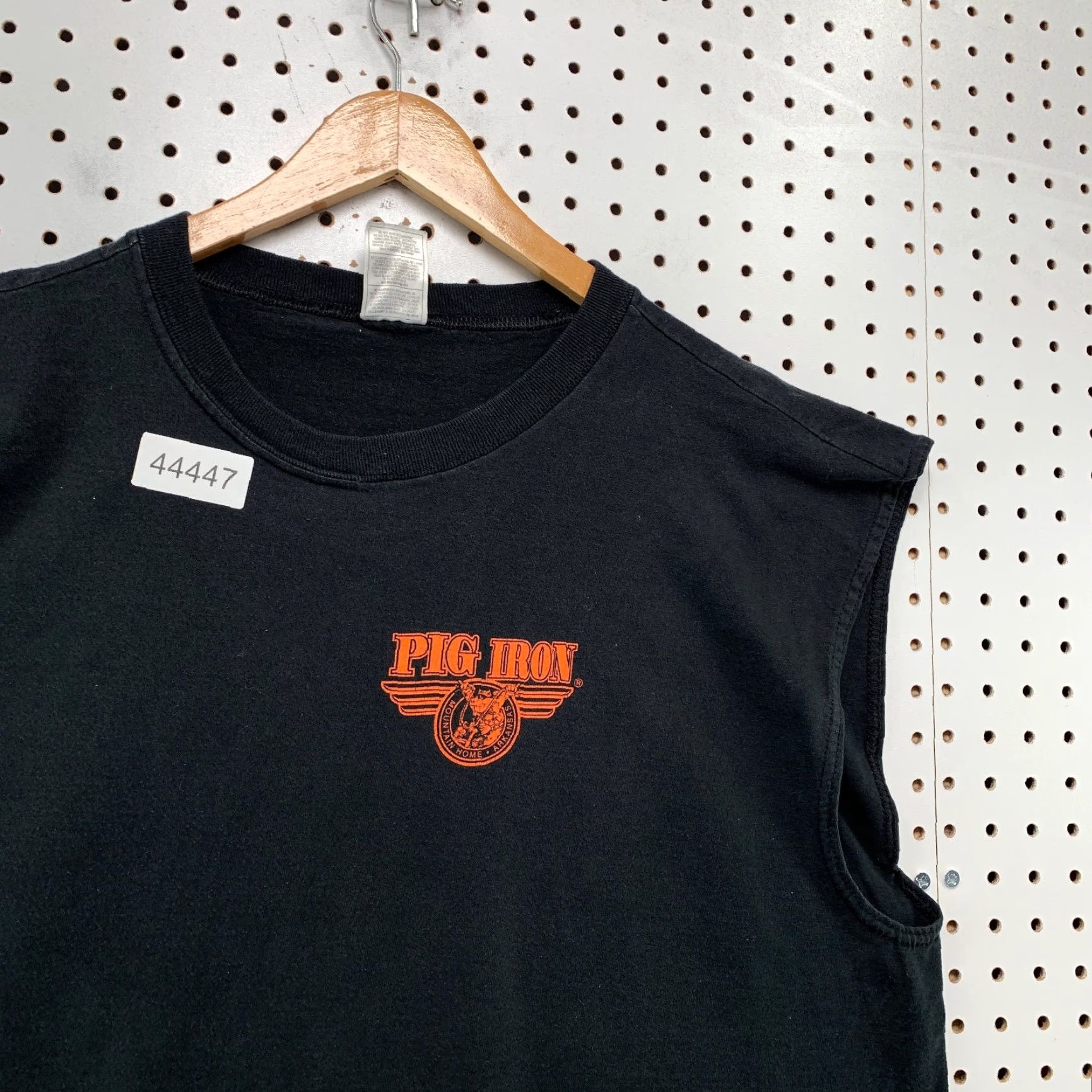 Fruit Of The Loom VINTAGE Pig Iron Motorcycle Shirt Men 2XL Black Sleeveless Crew Neck Cotton T-Shirt Motorcycle Mens 90s Arkansas Size US XXL / EU 58 / 5 - 4 Thumbnail