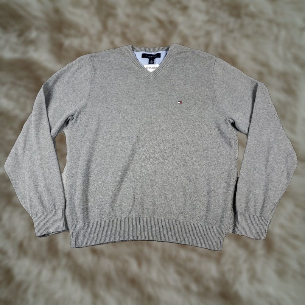 Tommy Hilfiger Tommy Hilfiger Mens Gray Crew Neck Pullover Sweater Medium Cotton Size US M / EU 48-50 / 2 - 1 Thumbnail