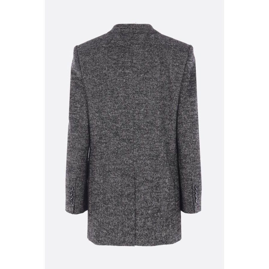 Dolce & Gabbana DOLCE & GABBANA Chevron Black/White Wool Blend Jacket New & Size XS / US 0-2 / IT 36-38 - 2 Thumbnail