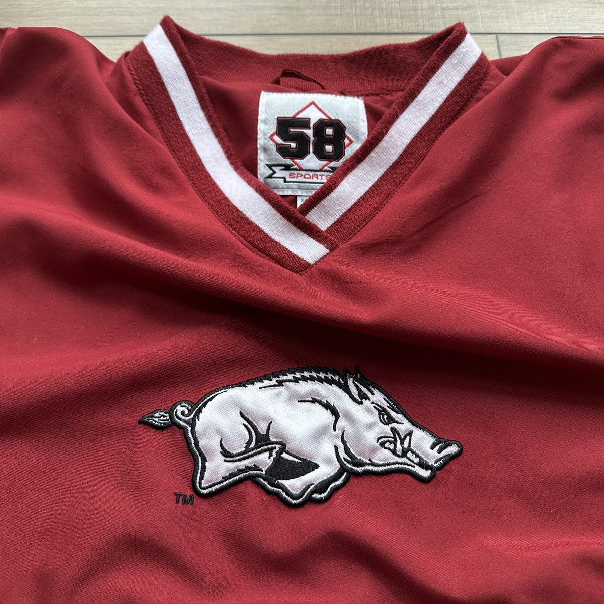 Other Vintage 90s Arkansas Razorbacks Red Windbreaker Pullover Size US XXL / EU 58 / 5 - 7 Thumbnail