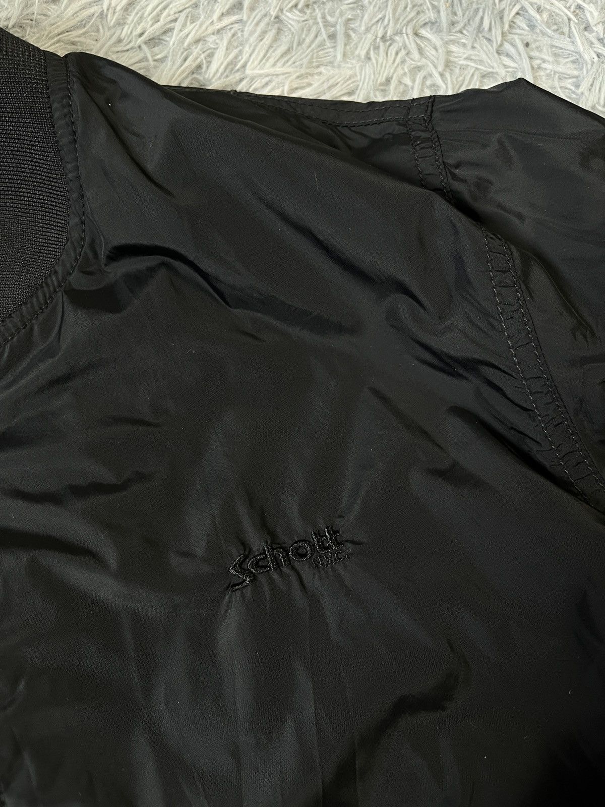 Schott Schott N.Y.C. MA-7 Nylon Bomber Flight Jacket Black Flag Lining Size US M / EU 48-50 / 2 - 7 Thumbnail