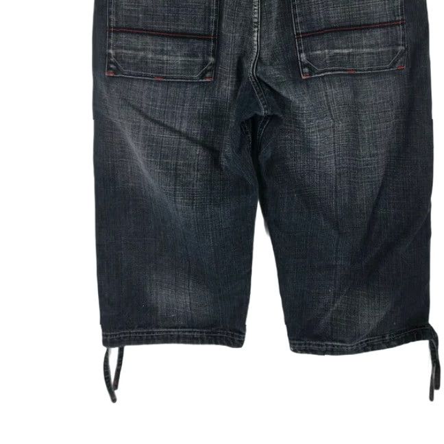 Denime Royal Blue Stonewashed Denim Cropped Jeans Women's 38 Regular Blue Cropped 5-Pocket High Rise Vintage Jeans Womens Size 26" / US 2 / IT 38 - 4 Thumbnail