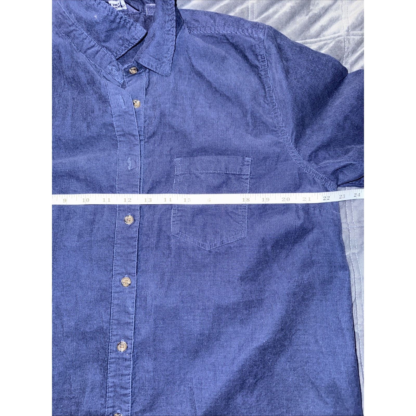 Lands' End Lands' End Navy Blue Corduroy Shirt Dress Sz L Minimalist Size L / US 10 / IT 46 - 4 Thumbnail