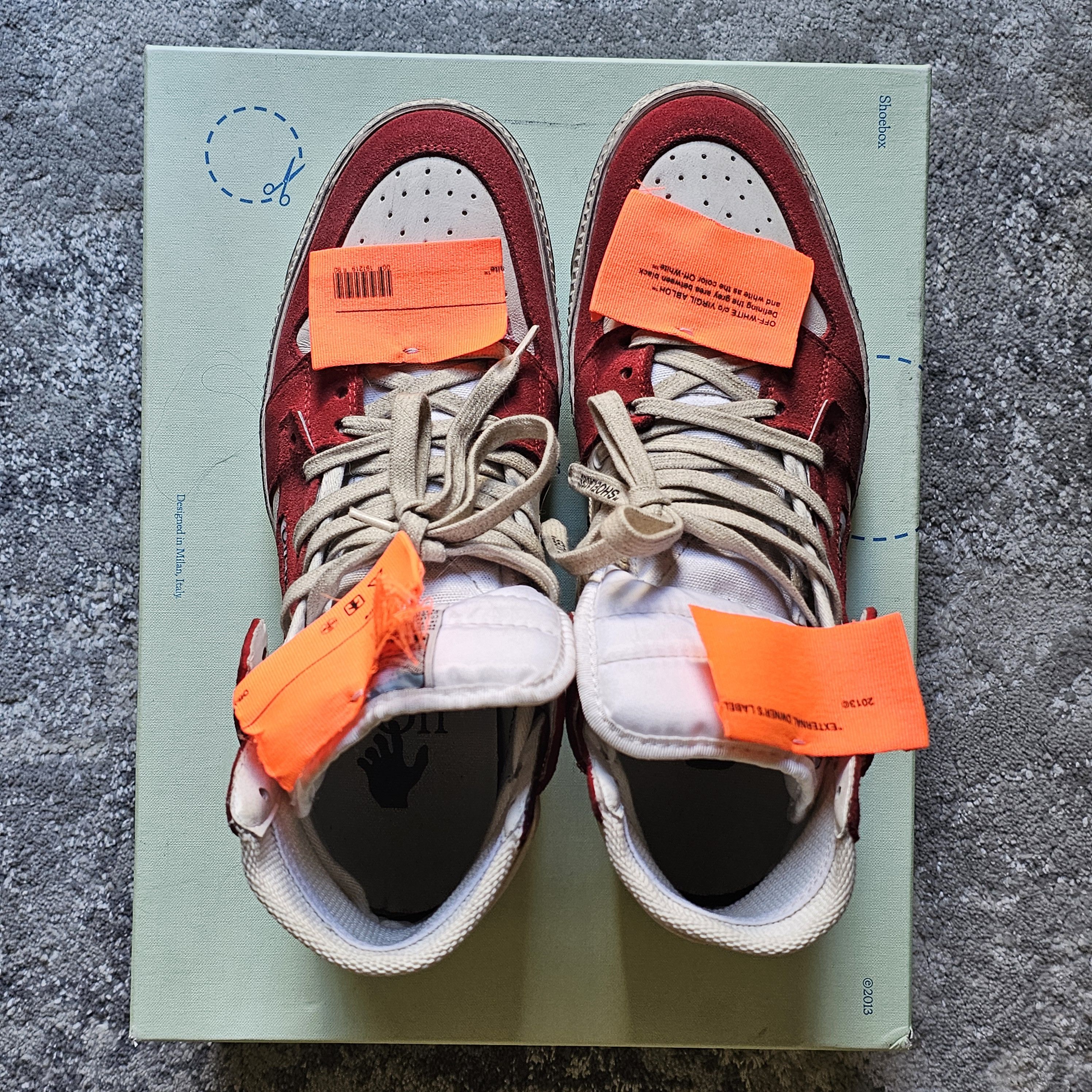 Off-White Off-White Court High Red “Vintage Wash” Size US 10 / EU 43 - 4 Thumbnail