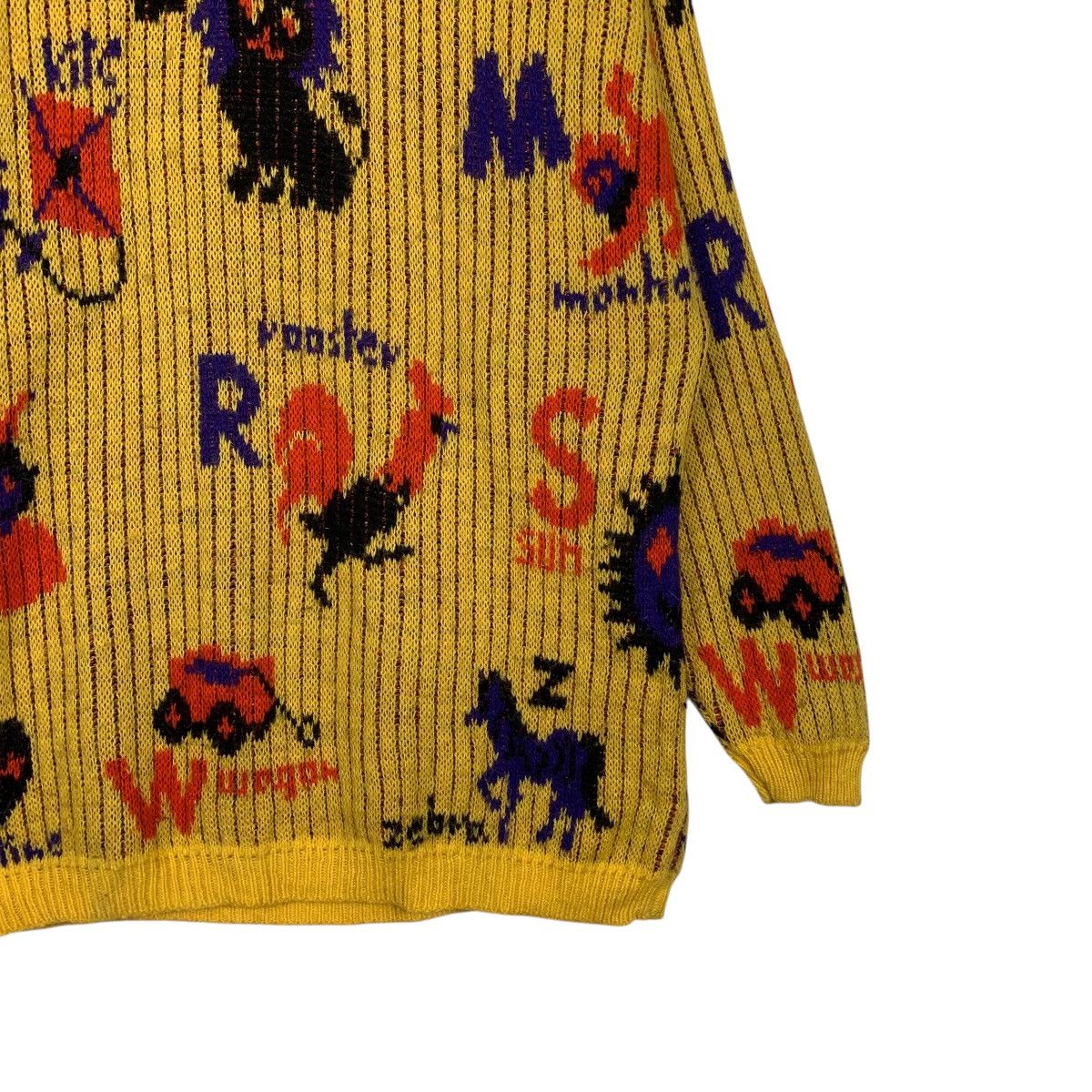 Benetton Vintage 80s Benetton Full Print Knitwear Sweater Size US M / EU 48-50 / 2 - 4 Thumbnail