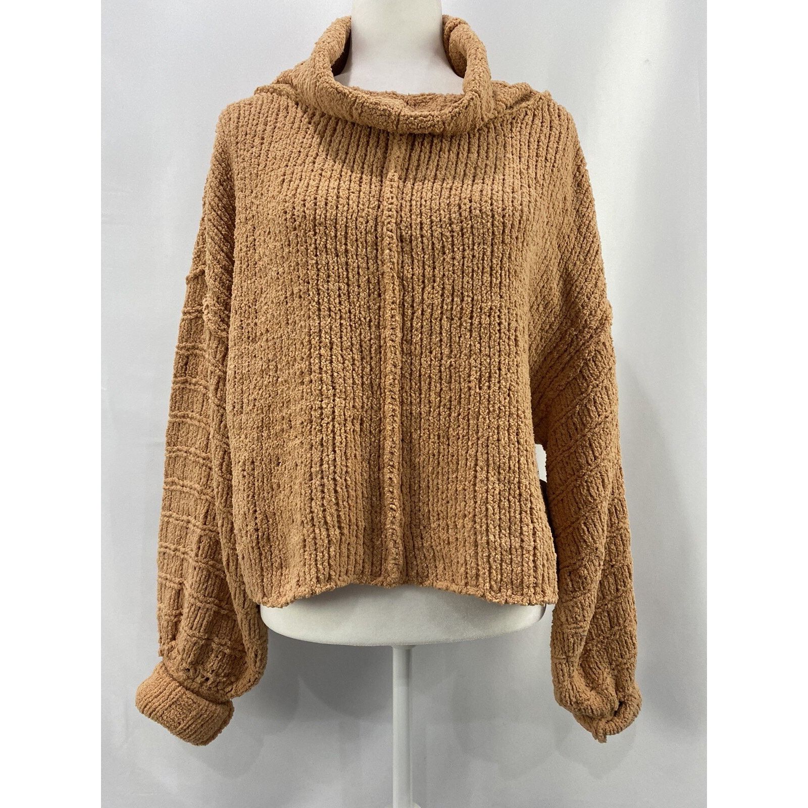 Free People Free People Be Yours Pullover Cowl Neck Tan Size S A002096 Size S / US 4 / IT 40 - 2 Thumbnail