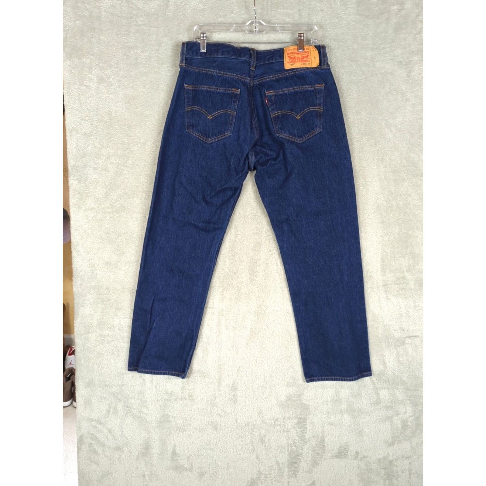 Levi's Levi's Jeans Mens 501 Denim Straight Leg Button Fly 34 Inseam 29 Dark Blue 5-Pocket Regular Fit Modern Classic Mens Size US 34 / EU 50 - 4 Thumbnail