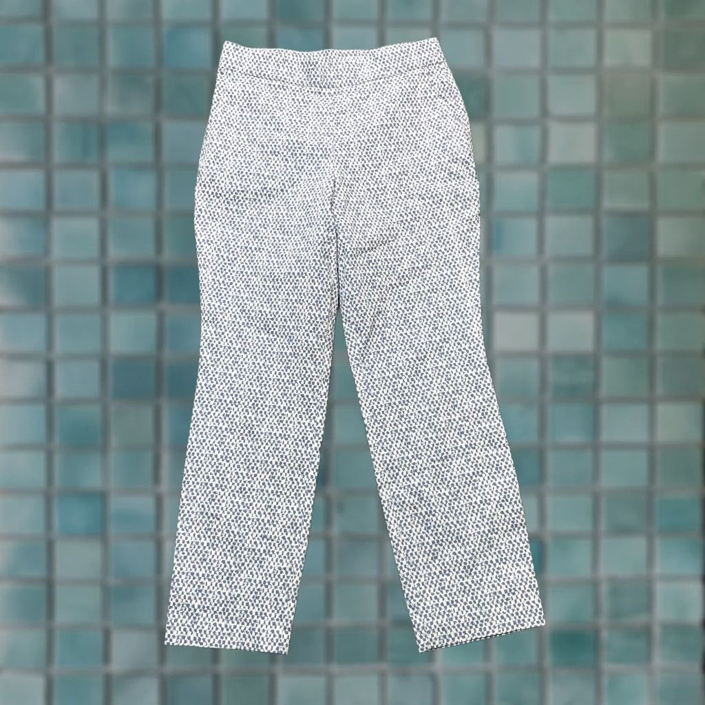 Vintage WynneLayers Pants Womens 10 White Dress Gingham Stretch Straight Leg Formal AOP Pants Size 30" / US 8 / IT 44 - 1 Thumbnail