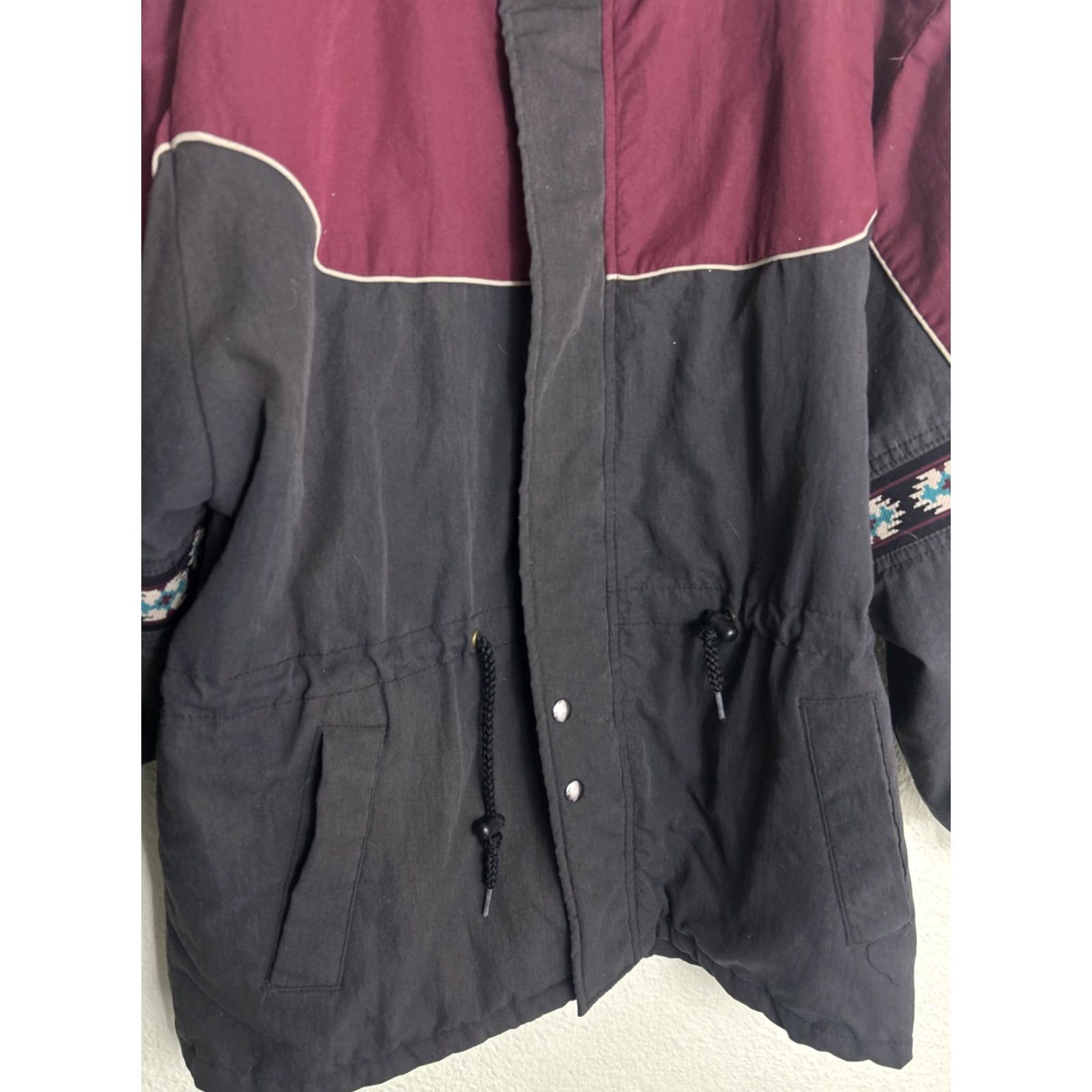 Vintage VINTAGE Canyon Guide Mens XL Full Zip Southwest Jacket Snap Black Maroon Parka Jacket Size US XL / EU 56 / 4 - 5 Thumbnail