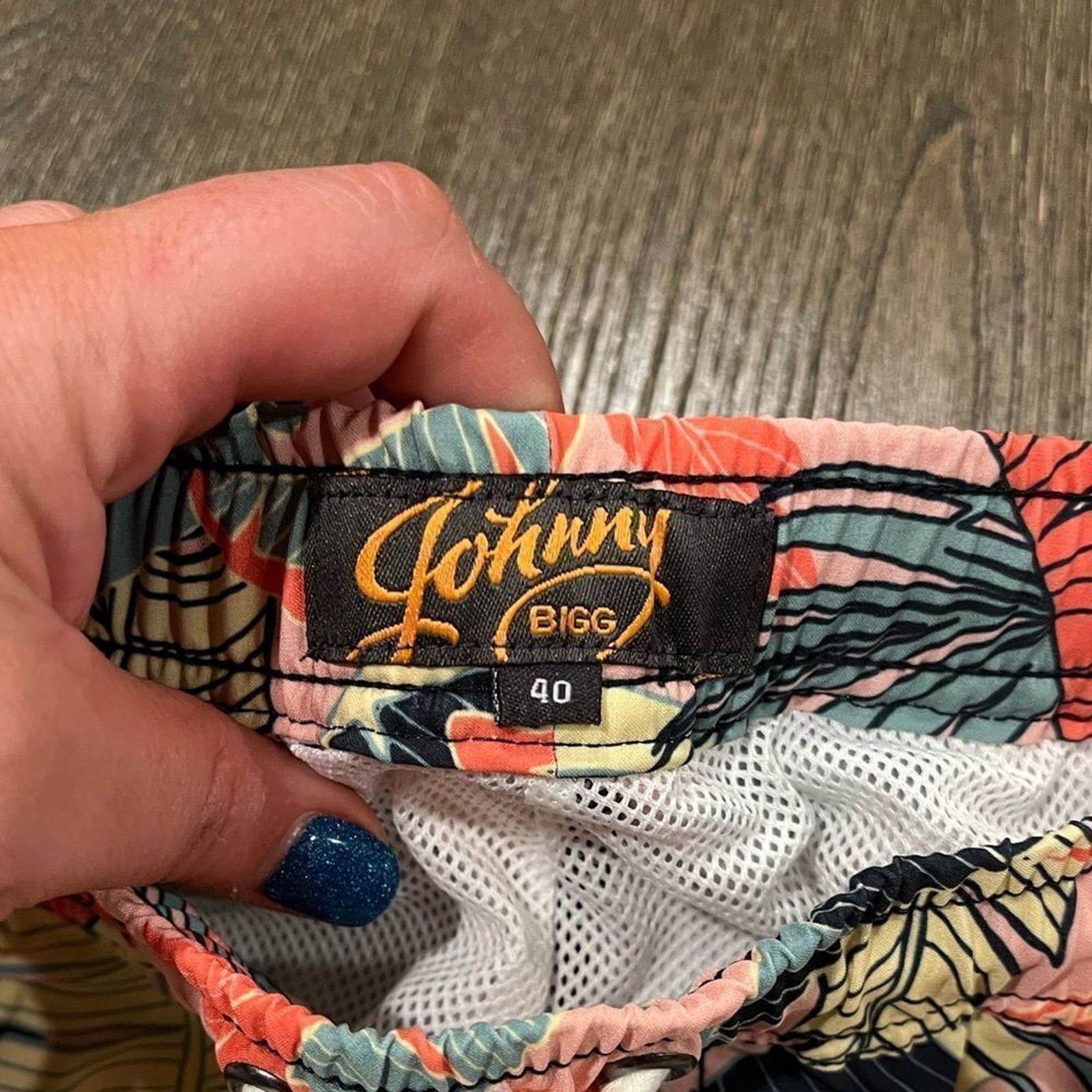 Vintage NWT Johnny Bigg Tropics Stretch Swim Shorts Coral Sz 40/ 1XL Size US 31 - 4 Thumbnail