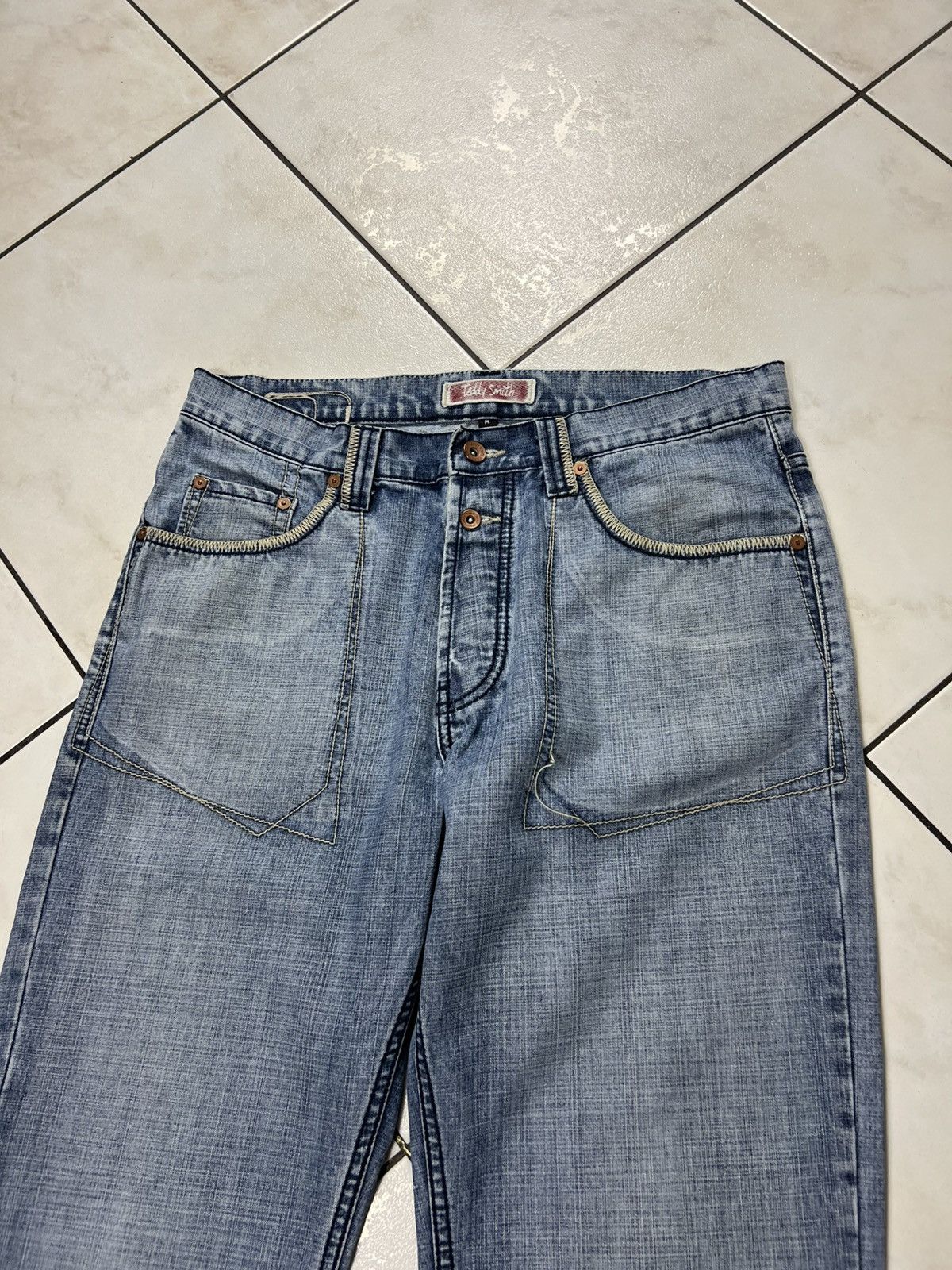 If Six Was Nine Vintage Teddy Smith y2k distressed denim flared jeans pants Size US 34 / EU 50 - 3 Thumbnail