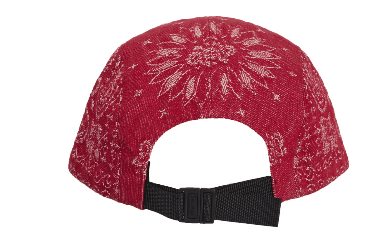 Supreme Supreme Bandana Jacquard Denim Camp Cap Red Sz Adjustable Size ONE SIZE - 3 Thumbnail