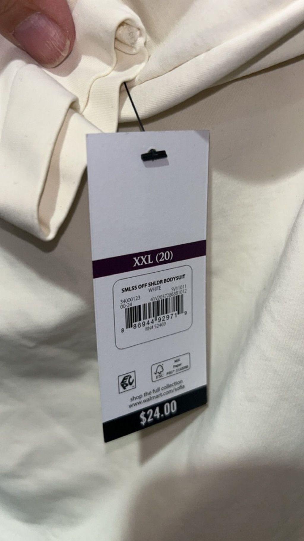Other Sofia Vergara White Off Shoulder Bodysuit XXL Size XXL / US 16-18 / IT 52-54 - 4 Thumbnail