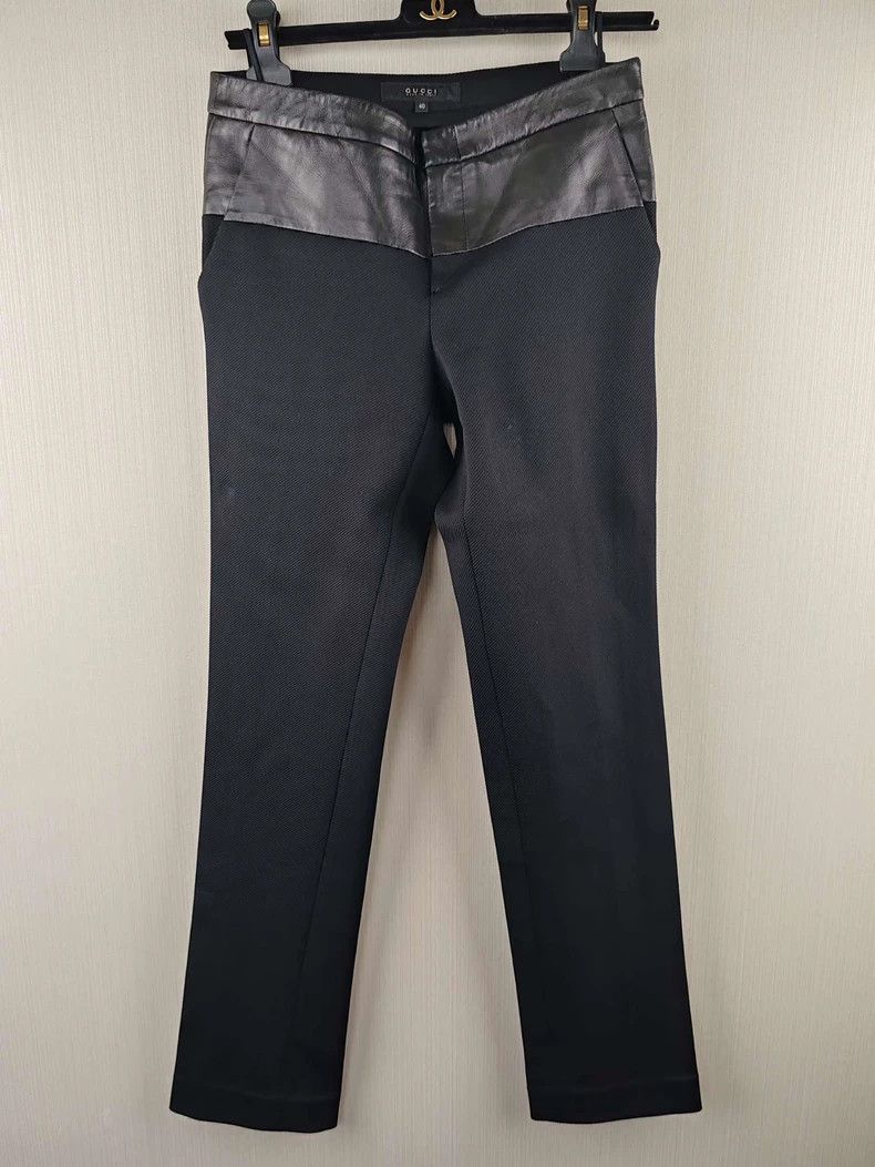 Gucci GucciLeather straight casual pants 2503-Nextarrow Size 26" / US 2 / IT 38 - 1 Thumbnail