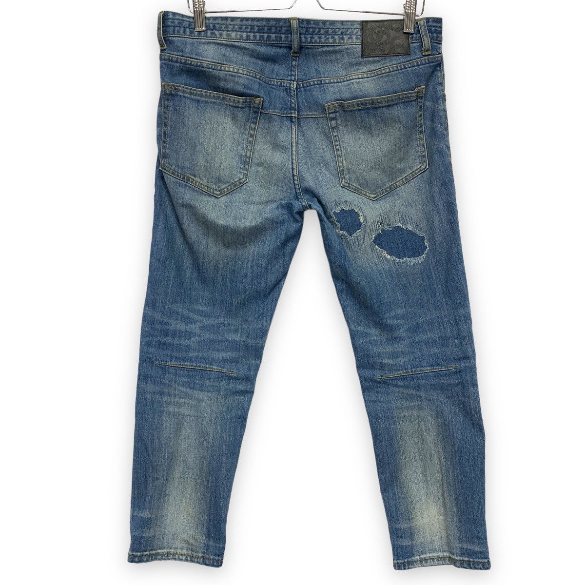 Number (N)ine Number Nine x Nano Universe Cropped Distressed Denim ...