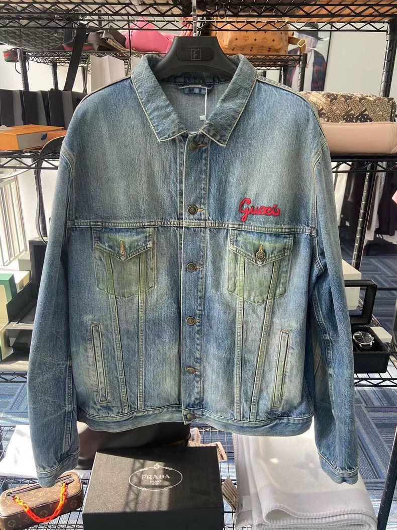 Gucci Gucci Cat Embroidered Denim Jacket Size US L / EU 52-54 / 3 - 1 Thumbnail