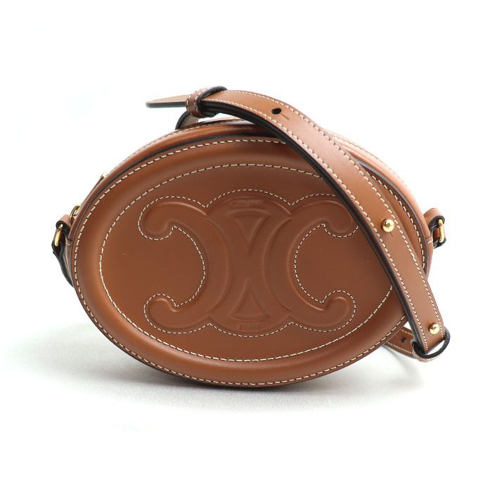 Celine Celine Oval Purse Cuir Triomphe Shoulder Bag Leather Crossbody Bag 10I703Dpq in Brown, Women's