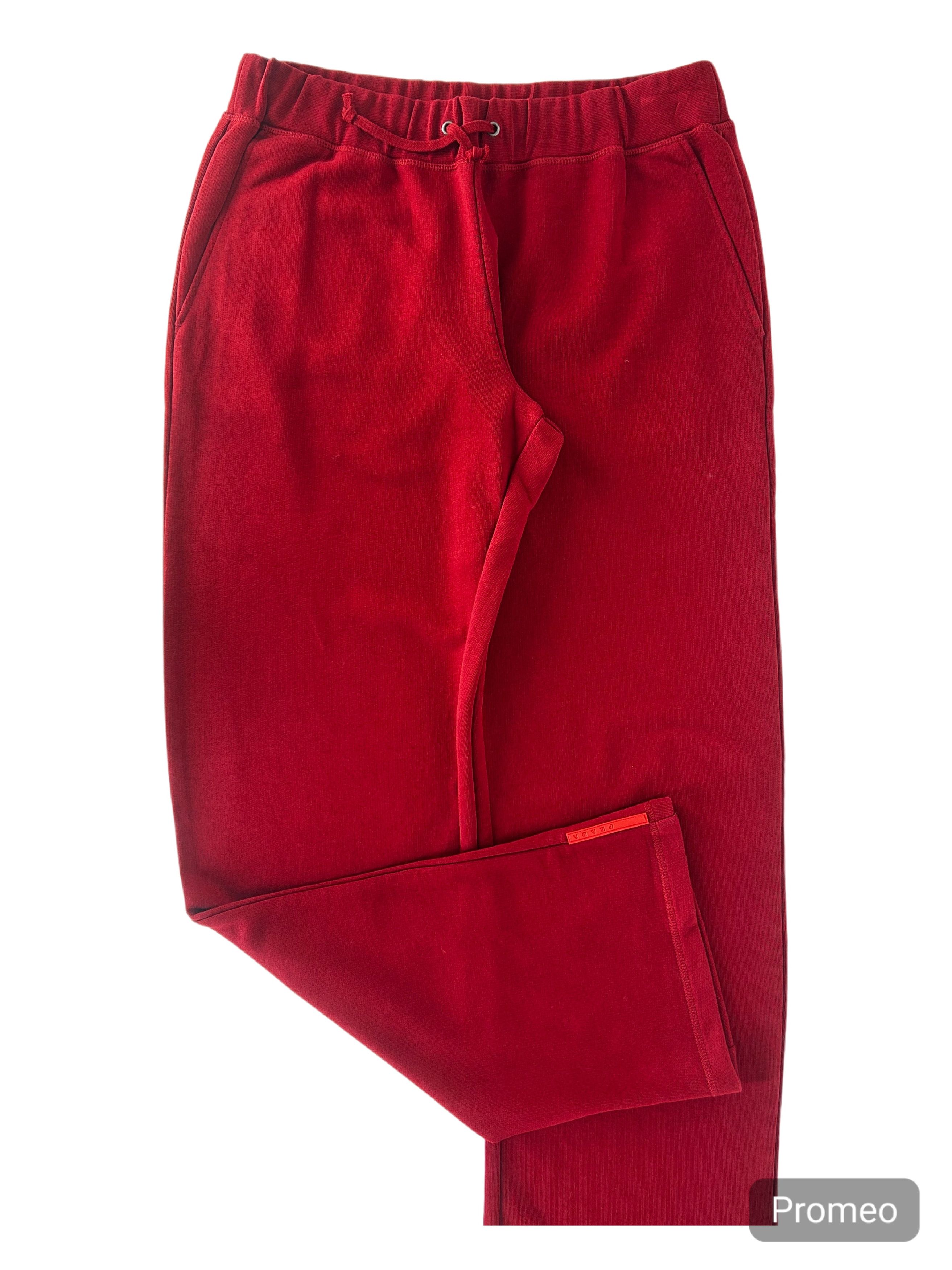 Prada Prada Linea Rossa Red JerseyTrackPantsWith'RED LINE'Branding Size US 30 / EU 46 - 3 Thumbnail