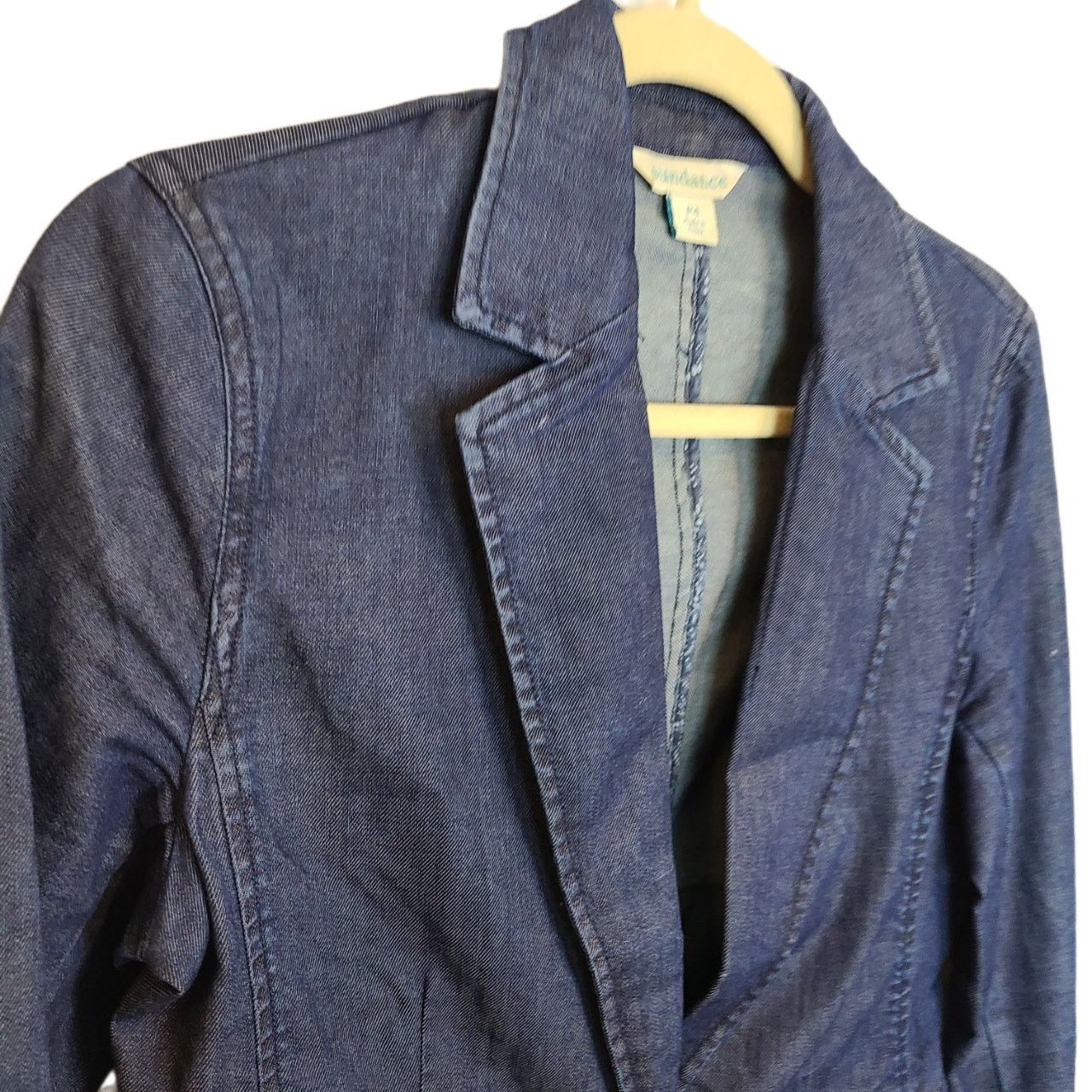 Sundry Sundance Womens Tania Denim Blazer Size 4P Boho Coastal Size S / US 4 / IT 40 - 8 Thumbnail