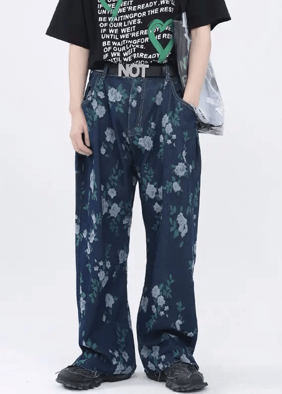 Japanese Brand × Vintage Blue floral fashion jeans pants Size US 32 / EU 48 - 2 Thumbnail