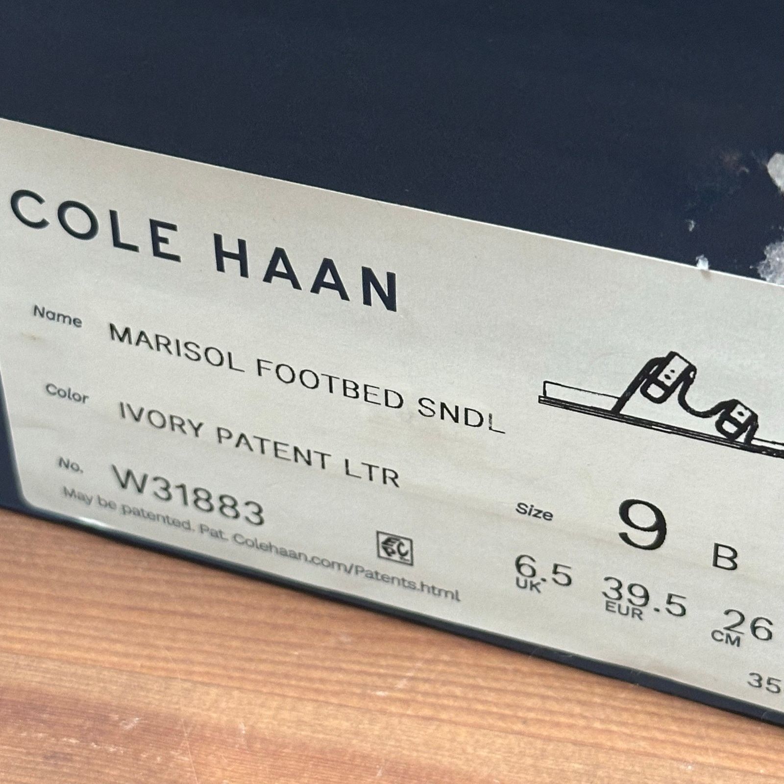 Cole Haan Cole Haan Marisol Footbed Sandal Ivory Patent Leather Size 9 Size US 9 / IT 39 - 8 Thumbnail