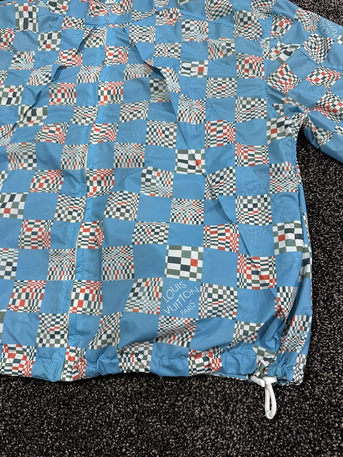 Louis Vuitton Louis Vuitton Distorted Damier Blue Nylon Windbreaker Jacket Size US S / EU 44-46 / 1 - 8 Thumbnail