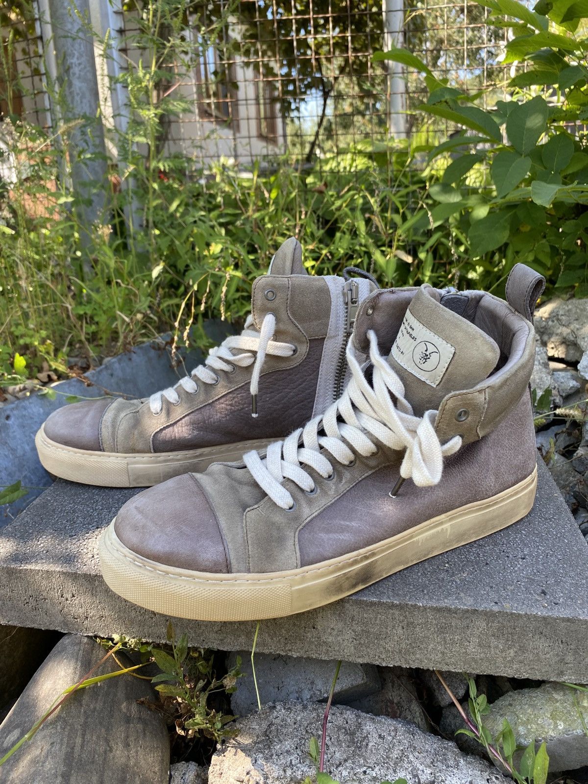 Allsaints All saints Hi-Top Leather shoes Rick Owens Balenciaga Style Size US 11 / EU 44 - 2 Thumbnail