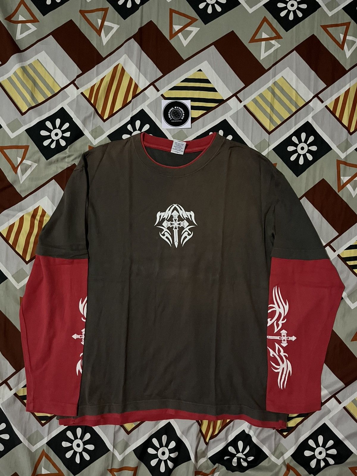 If Six Was Nine × Japanese Brand × Vintage Fly Beans Cross Style And Double Layer Longsleve Size US L / EU 52-54 / 3 - 1 Thumbnail