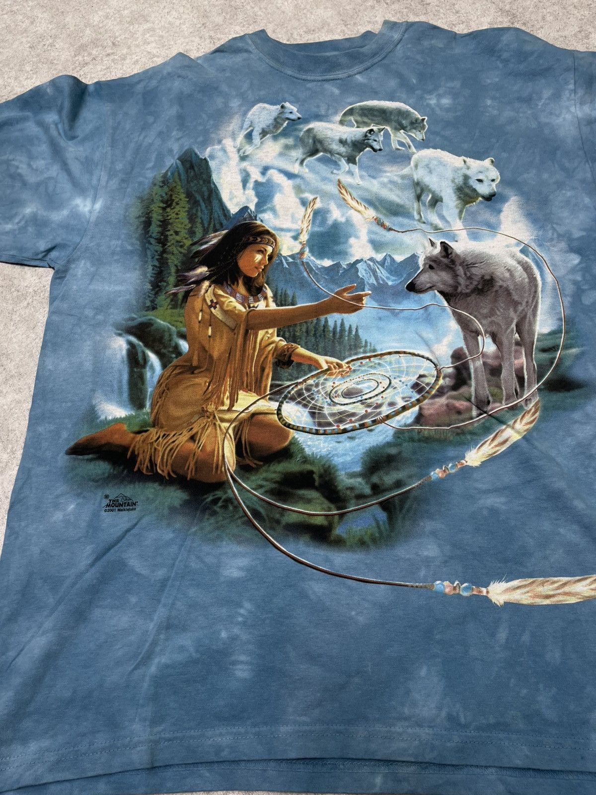 Japanese Brand × The Mountain × Vintage Y2K The Mountain Tee, Wolves And Woman In Dreamscape Size US L / EU 52-54 / 3 - 2 Thumbnail