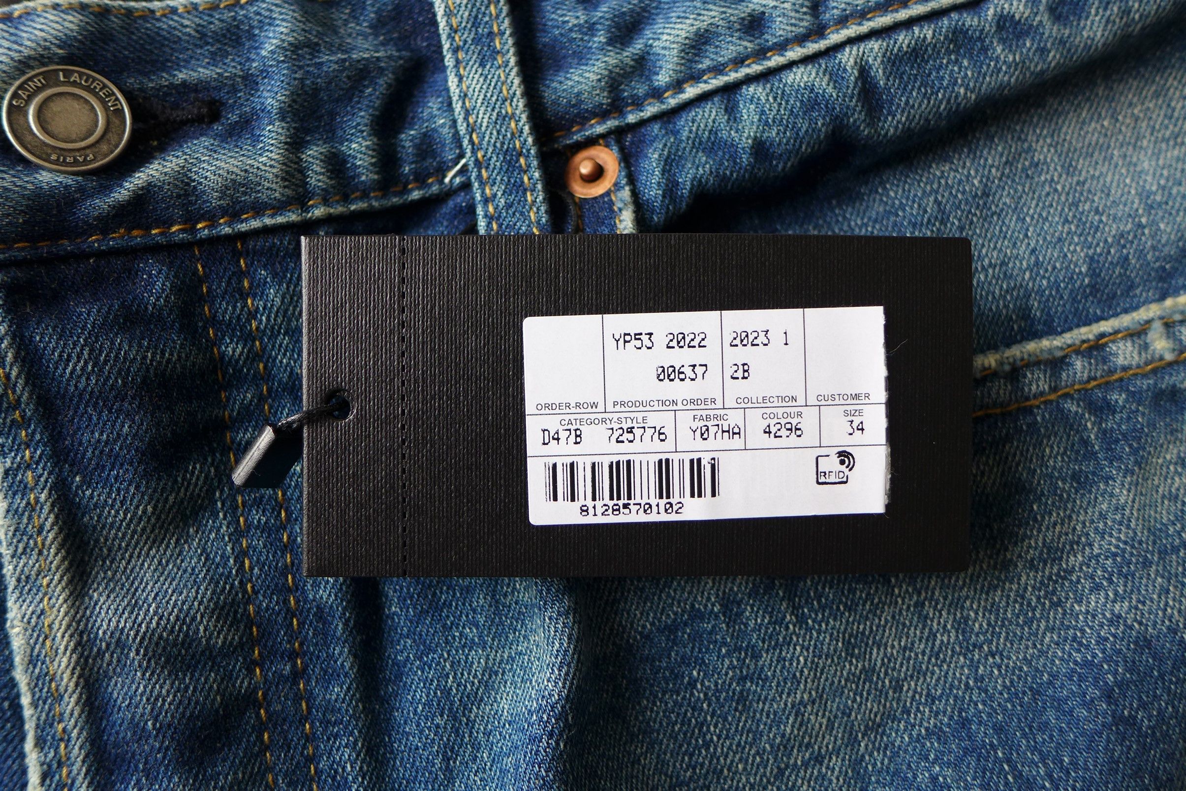Saint Laurent Paris Saint Laurent D34 Mick Jeans - Authentic Vintage Blue Denim Size US 34 / EU 50 - 15 Thumbnail