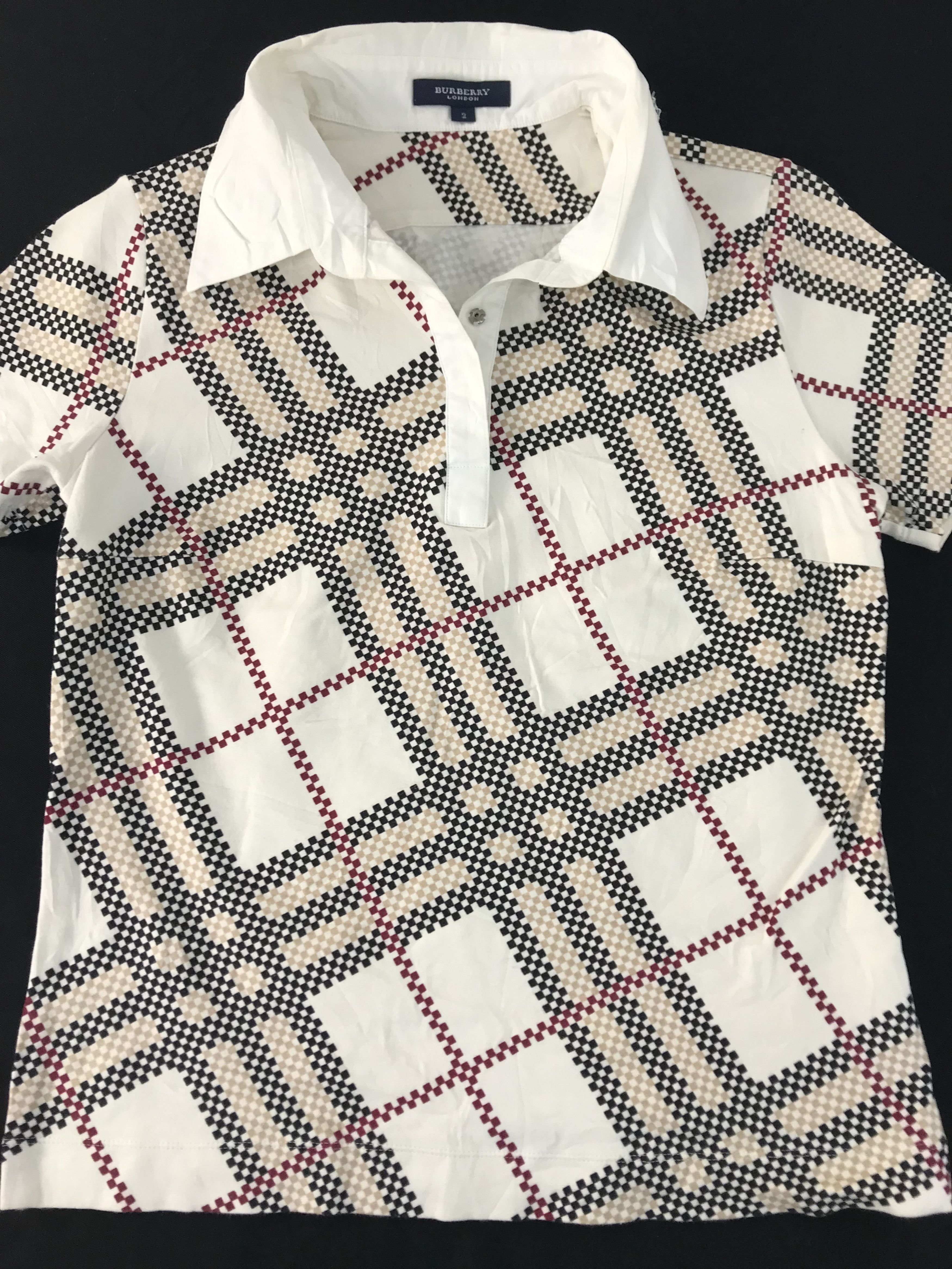 Burberry Burberry London Checked Monogram Polo Tee T-shirt Size S / US 4 / IT 40 - 2 Thumbnail
