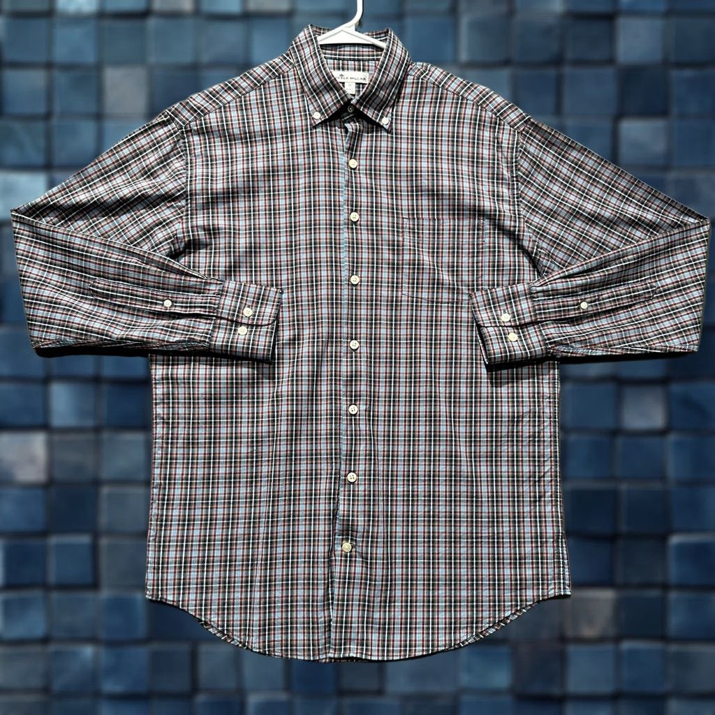 Peter Millar Peter Millar Clyde Sport Button Down Shirt Men Medium Blue Red Plaid Performance Size US M / EU 48-50 / 2 - 1 Thumbnail