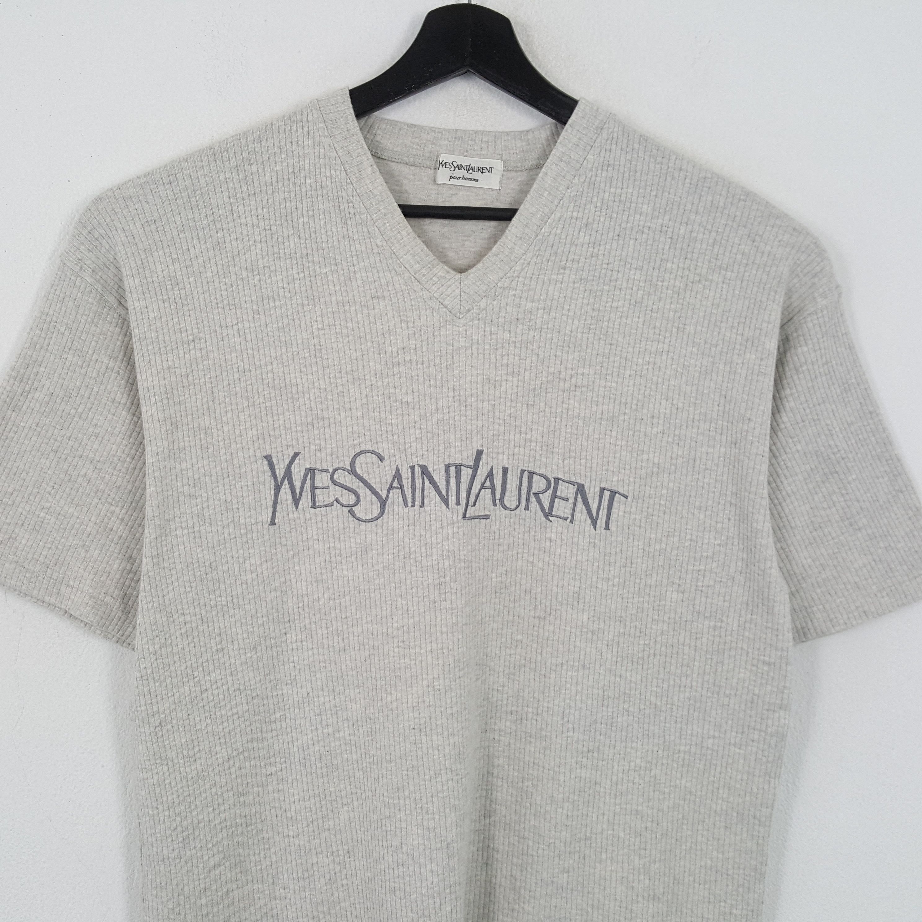 Vintage × Yves Saint Laurent YVES SAINT LAURENT Tshirt Center Spellout Design Size US L / EU 52-54 / 3 - 2 Thumbnail