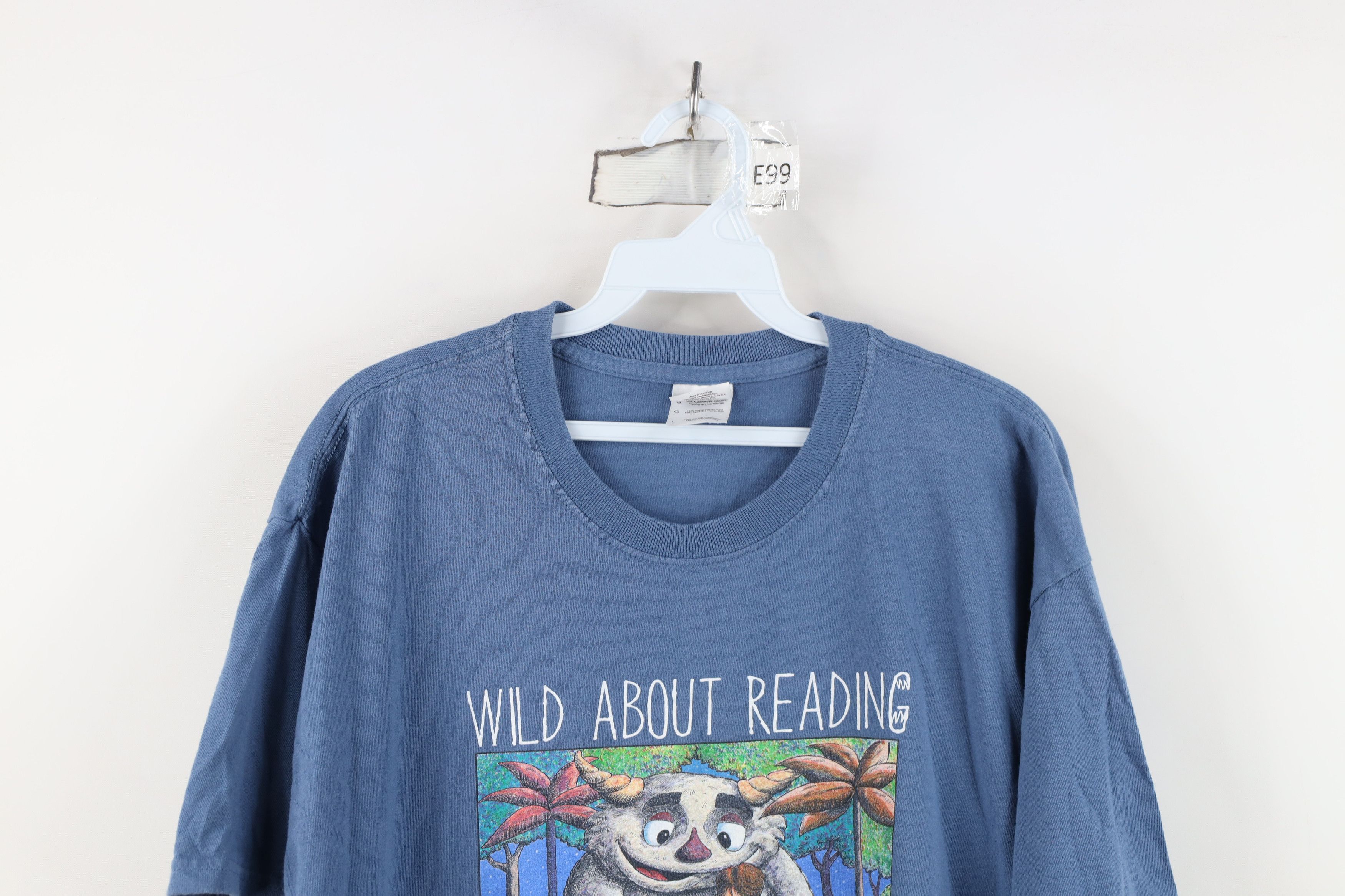 Vintage Vintage Y2K Where The Wild Things Are Reading T-Shirt Blue Size L / US 10 / IT 46 - 2 Thumbnail