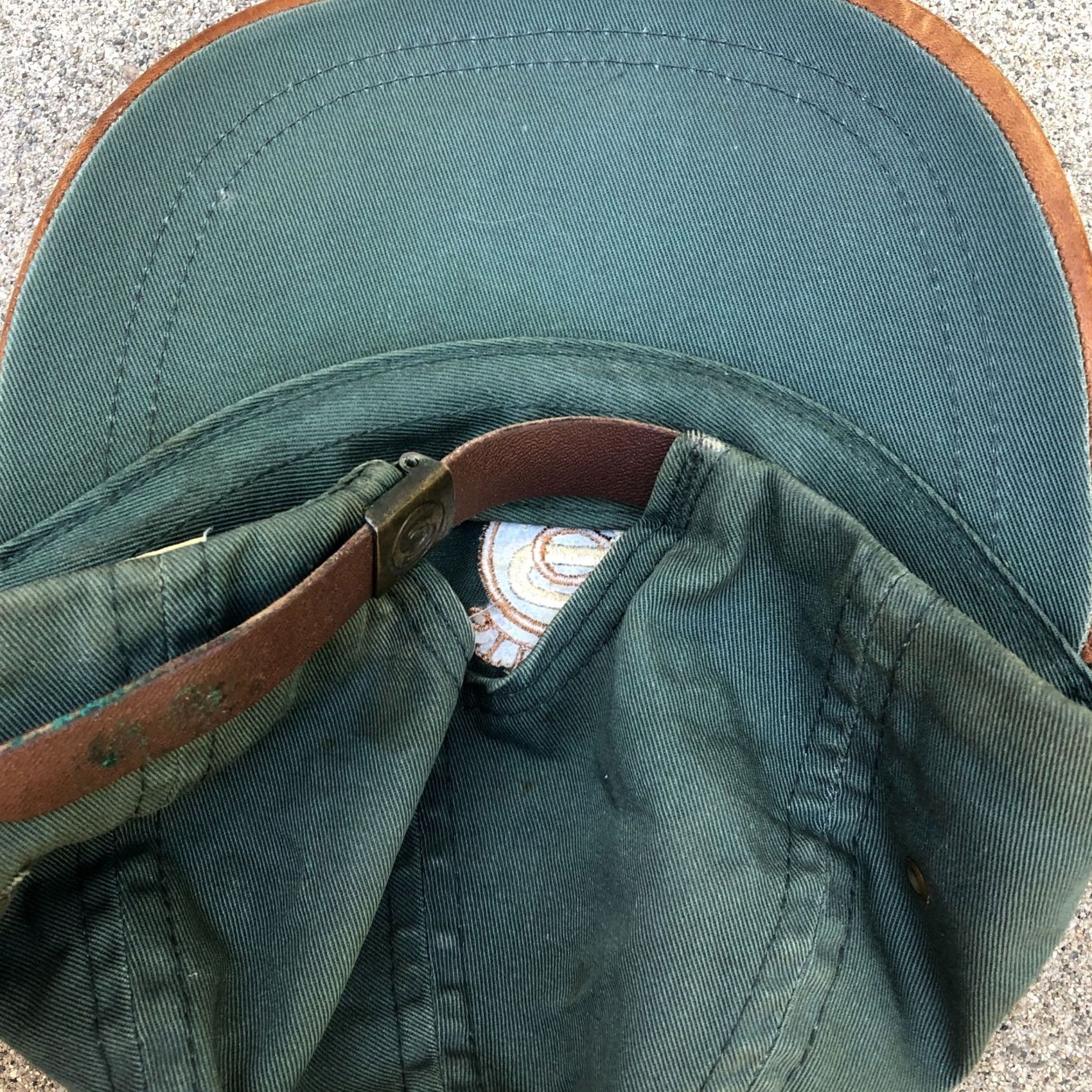 Stetson VINTAGE Stetson Country Leather Hat Men One Size Green Adjustable Cap USA Hat Mens Green Leather Cap Size ONE SIZE - 4 Thumbnail