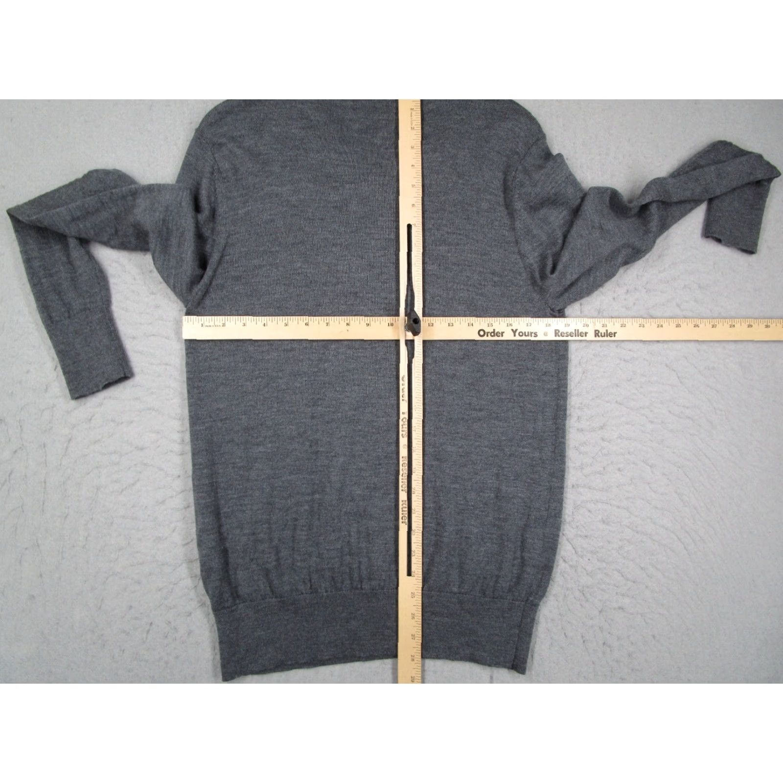 Bonobos Bonobos Mens Sweater V-Neck Pullover Long Sleeve Gray 100% Merino Wool Knit Modern Casual Shirt Size US M / EU 48-50 / 2 - 6 Thumbnail