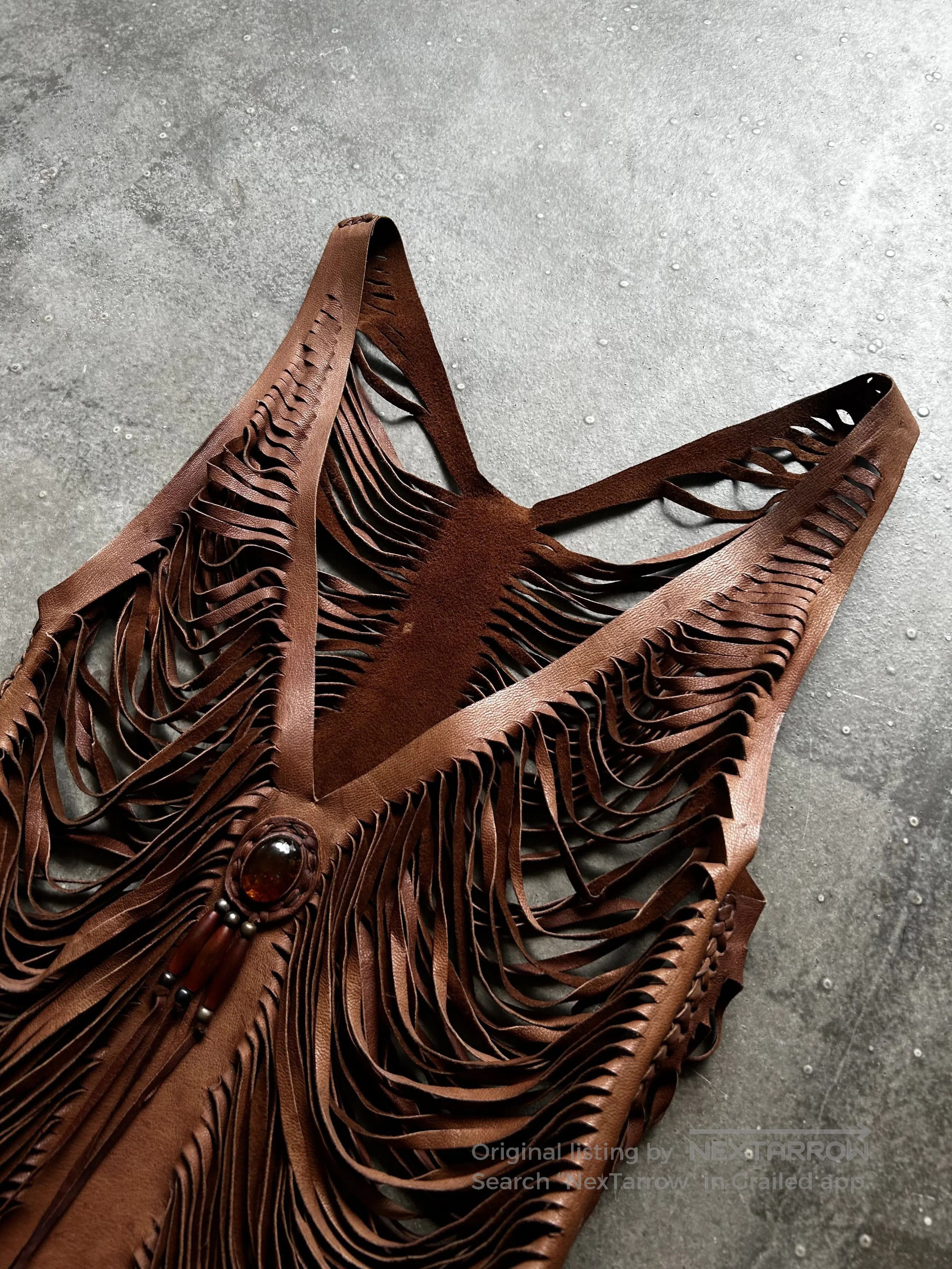 Share Spirit Homme SHARE SPIRIT Amber Hollow-Out Goat Leather Vest. Size US S / EU 44-46 / 1 - 1 Thumbnail