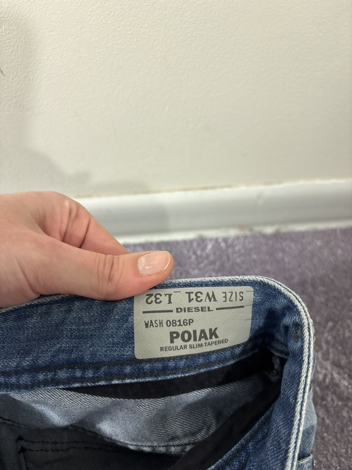 Diesel Diesel Poiak Regular Slim Tapered NWT Men’s Blue Denim Jeans Size US 31 - 11 Thumbnail