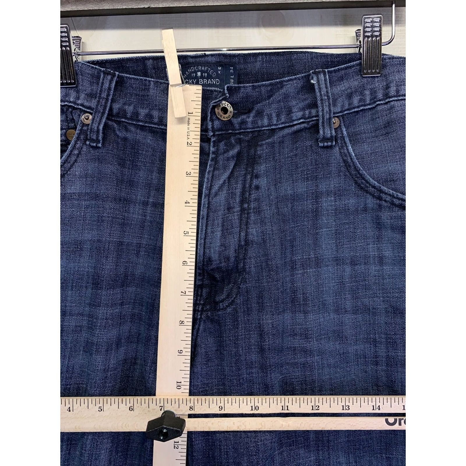 Lucky Brand VINTAGE Lucky Brand Jeans Mens 38x34 Straight Denim Blue 5-Pocket Design-4538 Size US 38 / EU 54 - 3 Thumbnail