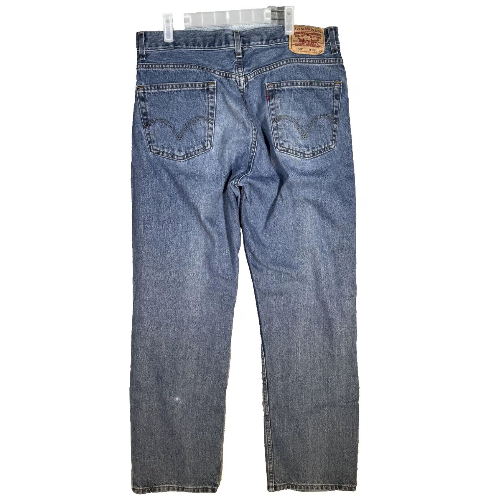 Levi's VINTAGE Levis 550 Jeans Mens 36x32 Blue Relaxed Fit Tapered Leg Denim Classic Zip Fly Size US 36 / EU 52 - 2 Thumbnail