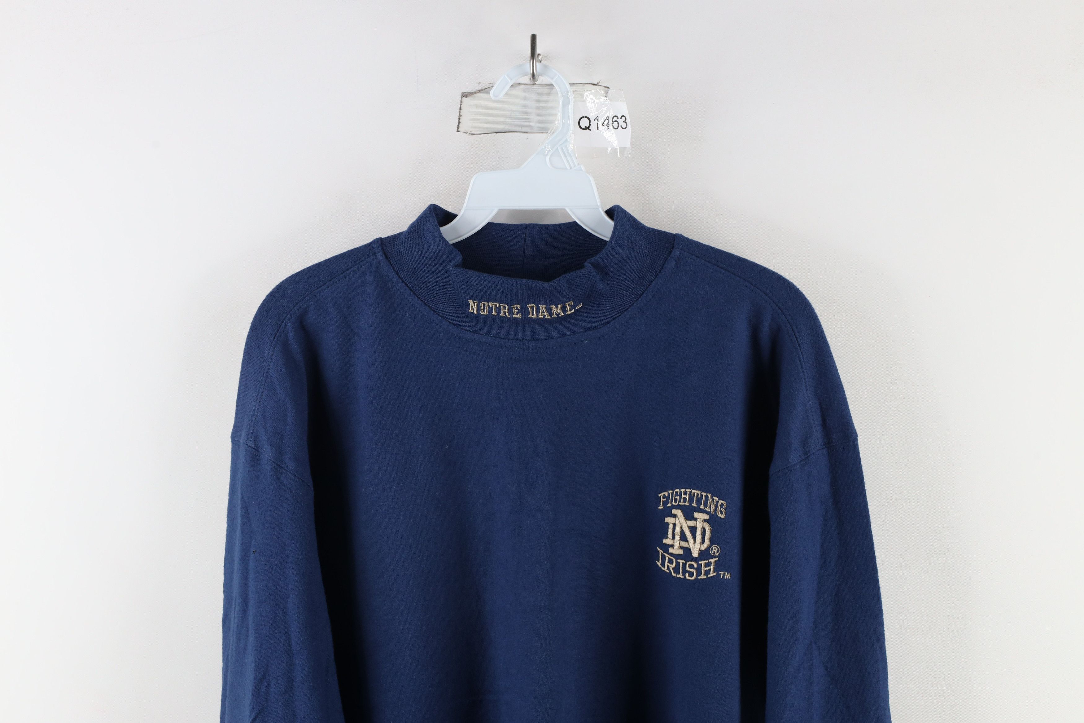 Starter × Vintage Vintage 90s Starter Notre Dame University Mock Neck T-Shirt Size US M / EU 48-50 / 2 - 2 Thumbnail