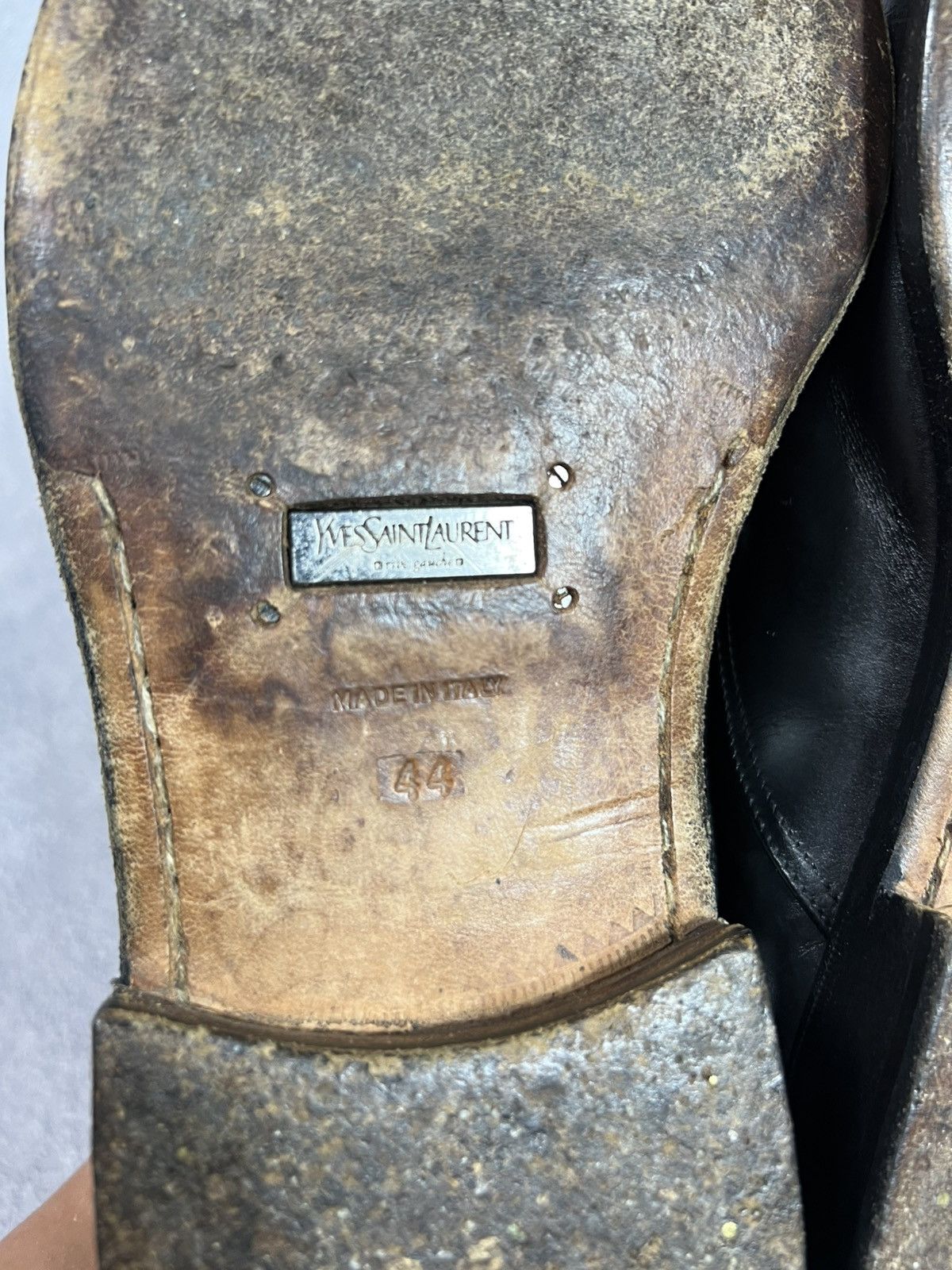 Yves Saint Laurent 🖤VINTAGE LEATHER BLACK YVESSAINTLAUREN SHOES Y2K NEWROCK STY Size US 10 / EU 43 - 10 Thumbnail