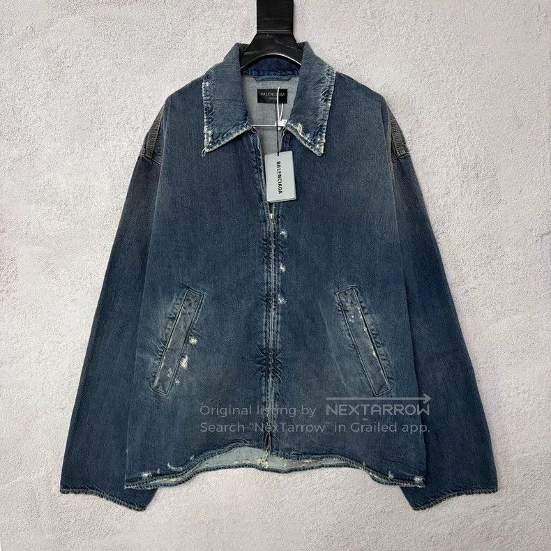 Balenciaga Balenciaga Zipper Destroyed Denim Jacket Size US S / EU 44-46 / 1 - 1 Thumbnail