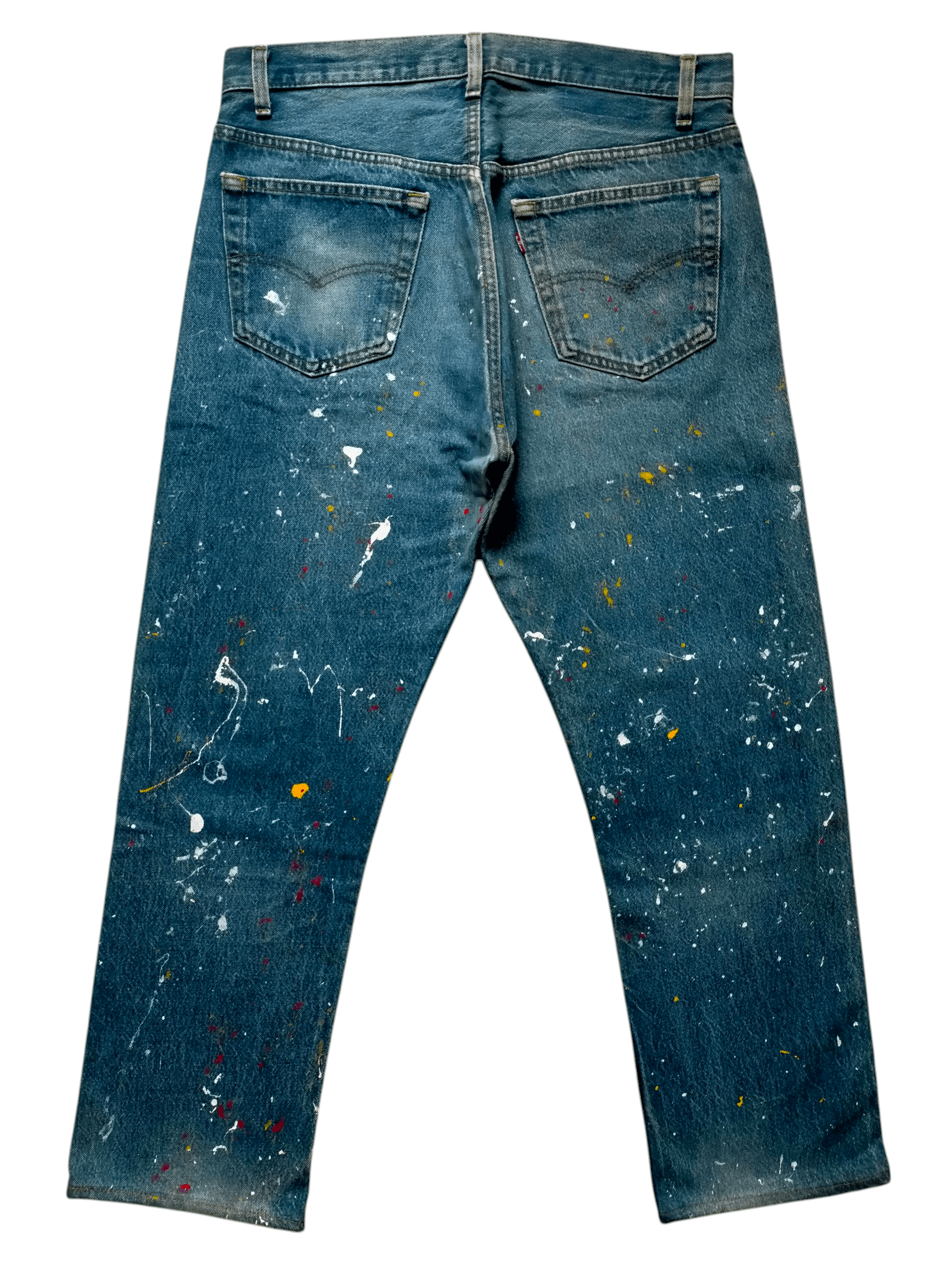 Levi's Vintage 80s Levis 501 usa Painted Denim Jeans Size US 33 - 1 Thumbnail
