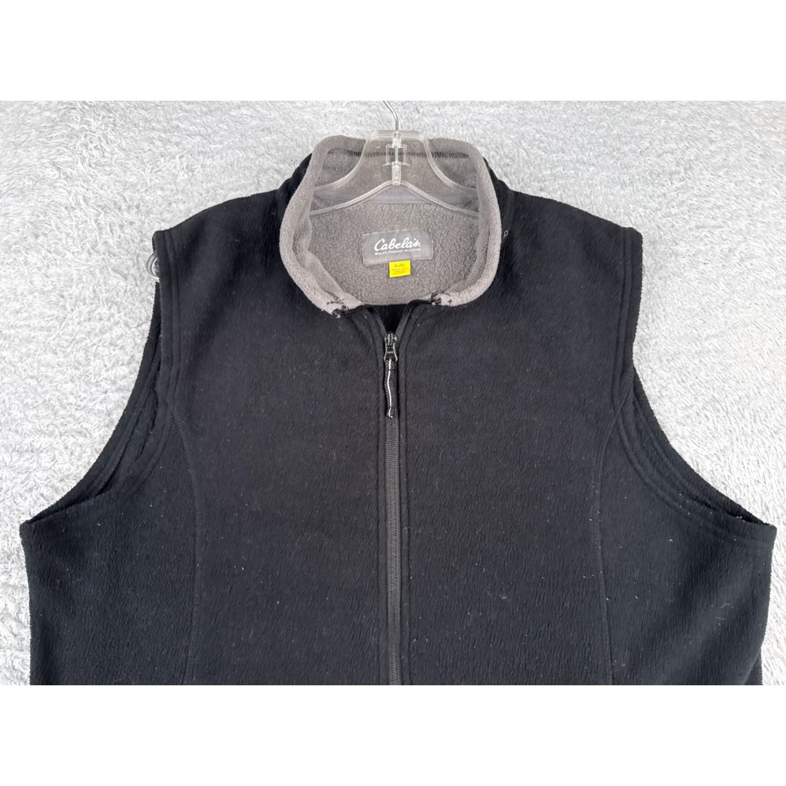 Vintage Cabela's Vest Womens XL Black Full Zip Polyester Fleece Pockets Mid-Length Size XL / US 12-14 / IT 48-50 - 4 Thumbnail
