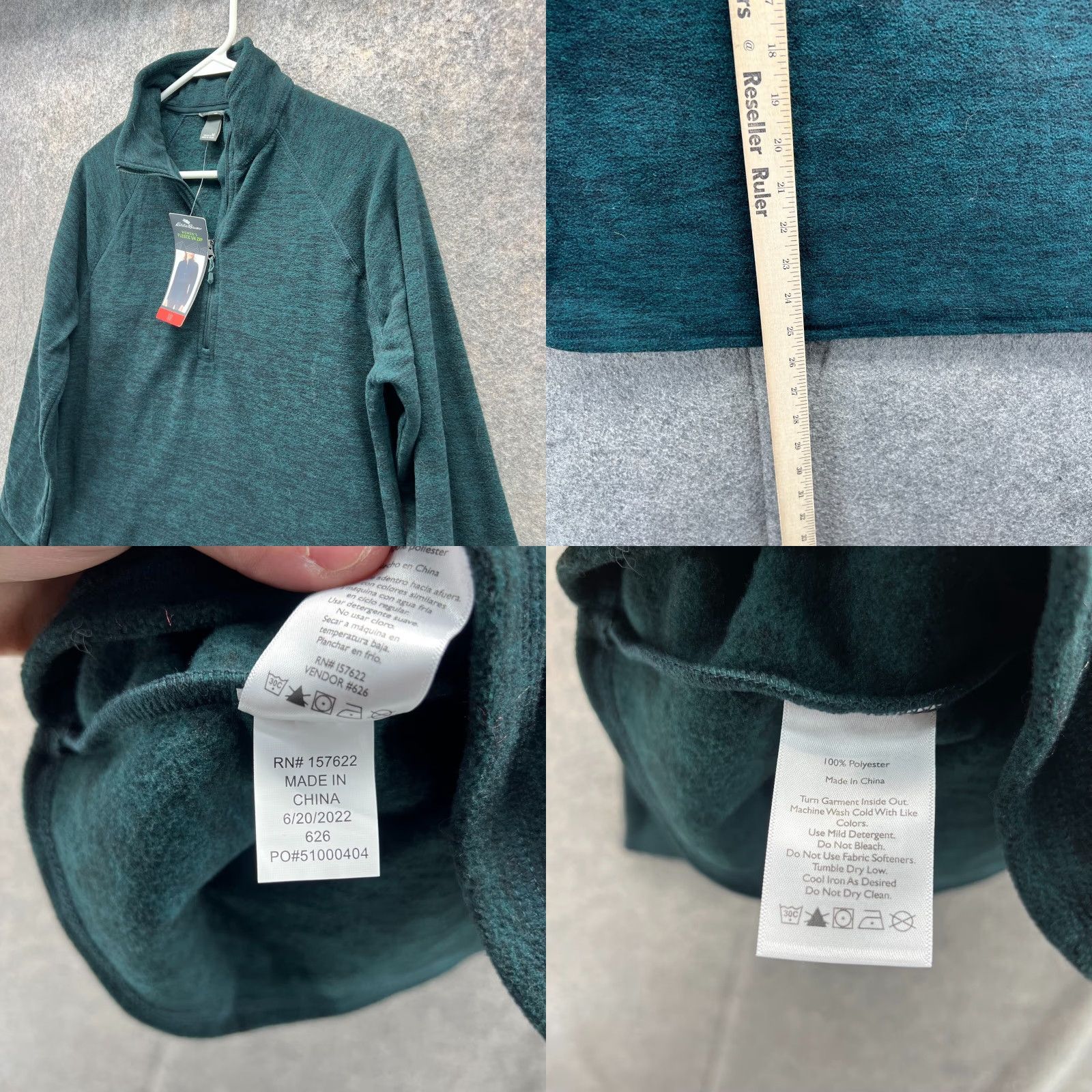 Eddie Bauer VINTAGE Eddie Bauer Sweater Women M Heather Blue Fleece 1/4 Zip Quilted Logo Pullover Size M / US 6-8 / IT 42-44 - 8 Thumbnail