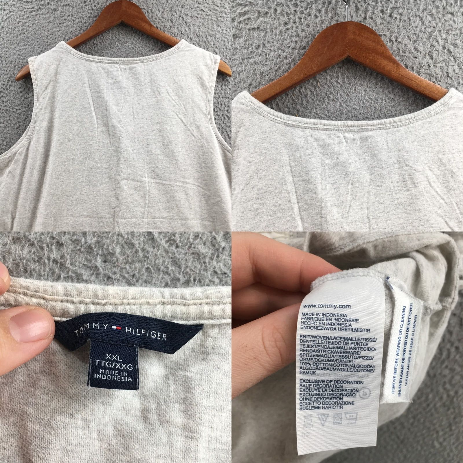 Tommy Hilfiger Tommy Hilfiger Tops Womens XXL Gray White Cotton Sleeveless Pintuck Tank Top Size XXL / US 16-18 / IT 52-54 - 8 Thumbnail
