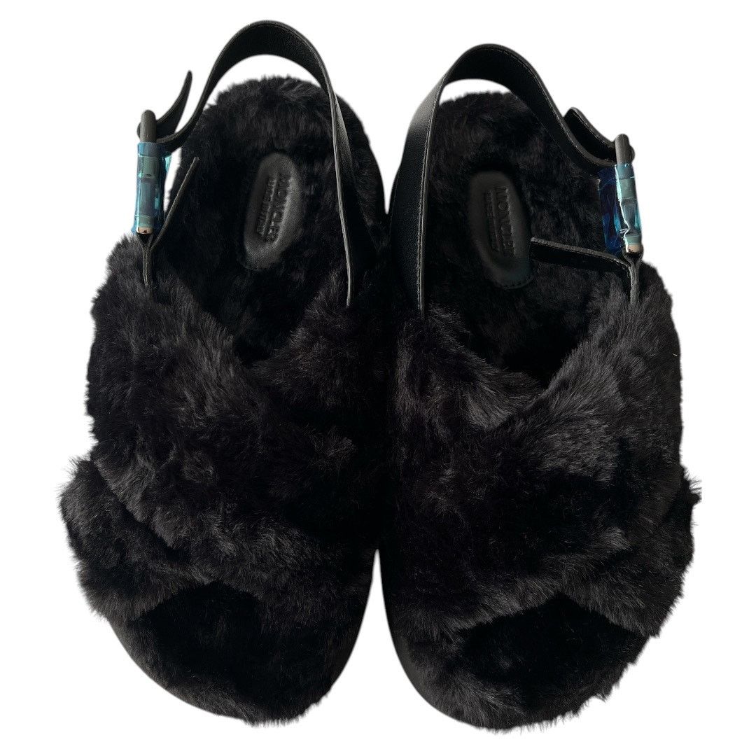 Moncler MONCLER Solarisse Faux Fur Slingback Sandals, IT37/US7 Size US 7 / IT 37 - 3 Thumbnail