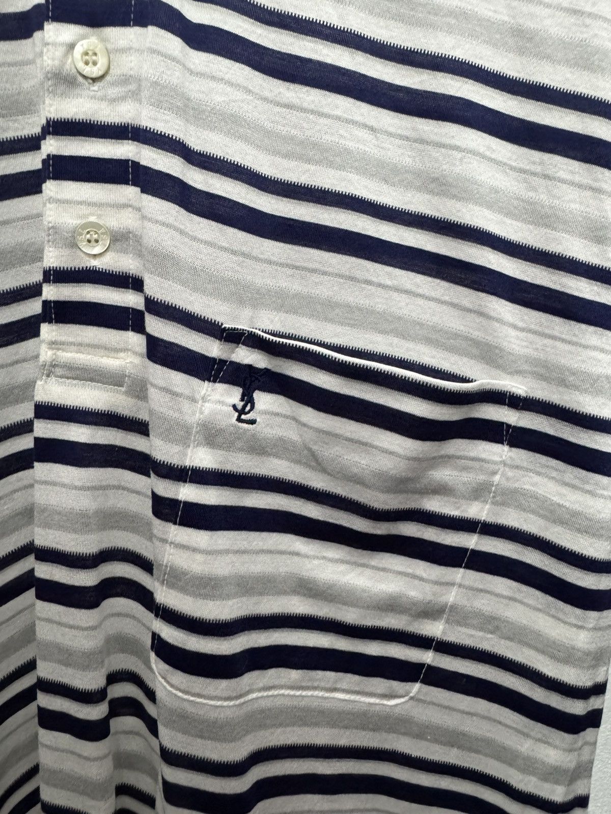 Designer × Vintage × Yves Saint Laurent Vintage YvesSaintLauren Striped Polo Shirt Size US M / EU 48-50 / 2 - 3 Thumbnail