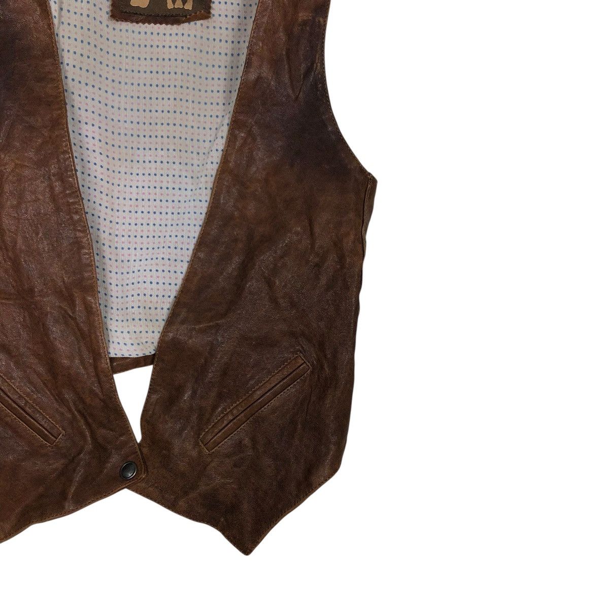 Vera Pelle 🔥VINTAGE GENUINE LEATHER VEST JACKET BIKER BEN ISSEY MIYAKE Size US M / EU 48-50 / 2 - 7 Thumbnail